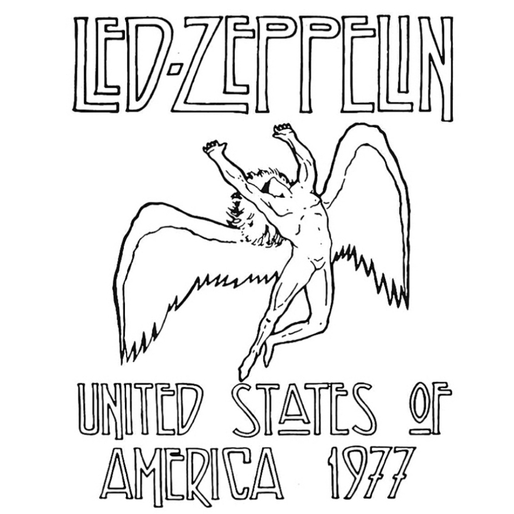 Led Zeppelin USA 1977 Swan Song White Shirt - Picture 3 of 3